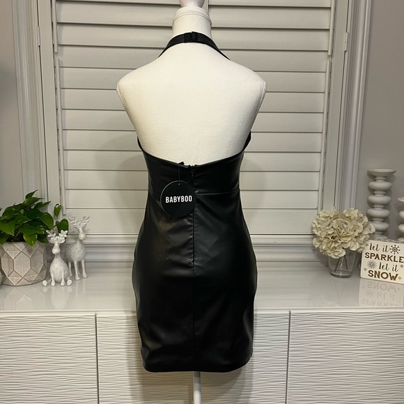 Black Faux Leather Dress - Picture 3 of 4